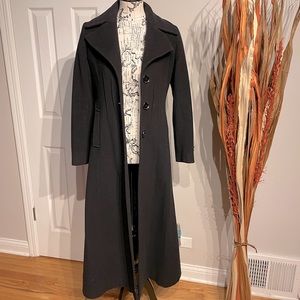 👹NWOT Via Spiga Lamb🐑Wool Cashmere Flare Full Length Coat Italy🇮🇹imported 2